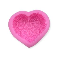 Szilikon öntőforma rózsás szív