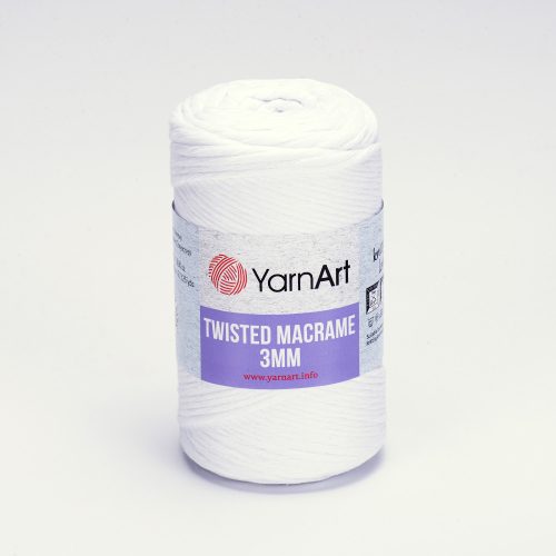Yarn art twisted 3mm macrame kifésülhető fonal 751 fehér