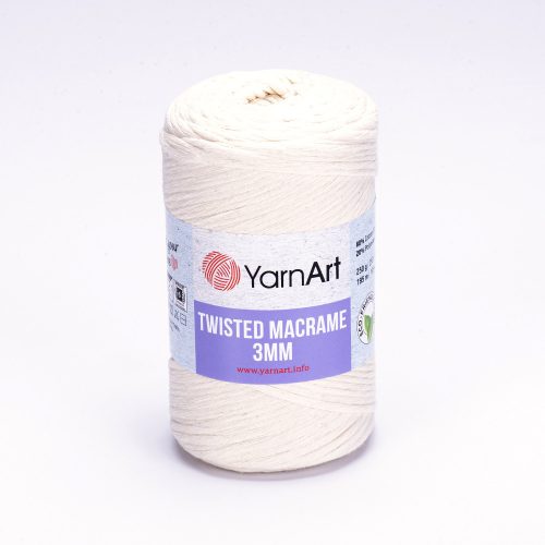 Yarn art twisted 3mm macrame kifésülhető fonal 752 nyers