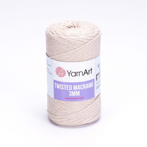Yarn art twisted 3mm macrame kifésülhető fonal 753 bézs