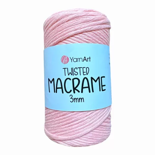 Yarn art twisted 3mm macrame kifésülhető fonal 767 Rózsaszín