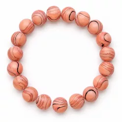 Csíkos üveggyöngy 8mm 20db/cs- rózsaszín