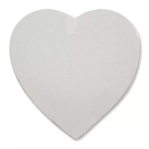 Festővászon fakeretes szív alakú 15 cm - fehér