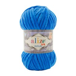 Alize velluto plüss, zsenília fonal 141 - Királykék