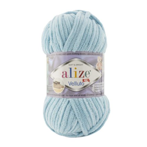 Alize velluto plüss, zsenília fonal 414 - Azúr kék