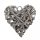 Vessző alap szív alakú 10cm - szürke