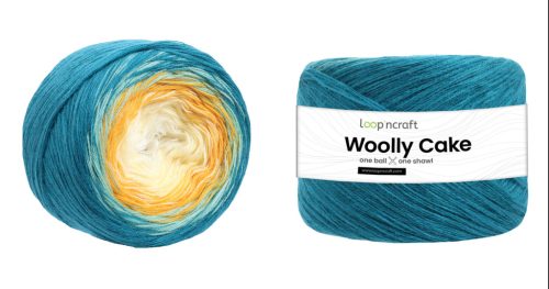 Loop'n Craft - Woolly Cake hosszan színátmenetes sütifonal (200g/700m) 07 Sárga- türkiz
